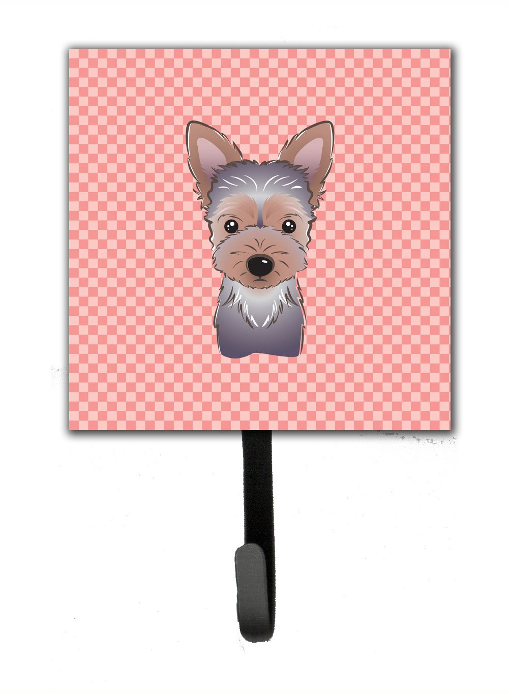 Checkerboard Pink Yorkie Puppy Leash or Key Holder BB1232SH4 by Caroline&#39;s Treasures