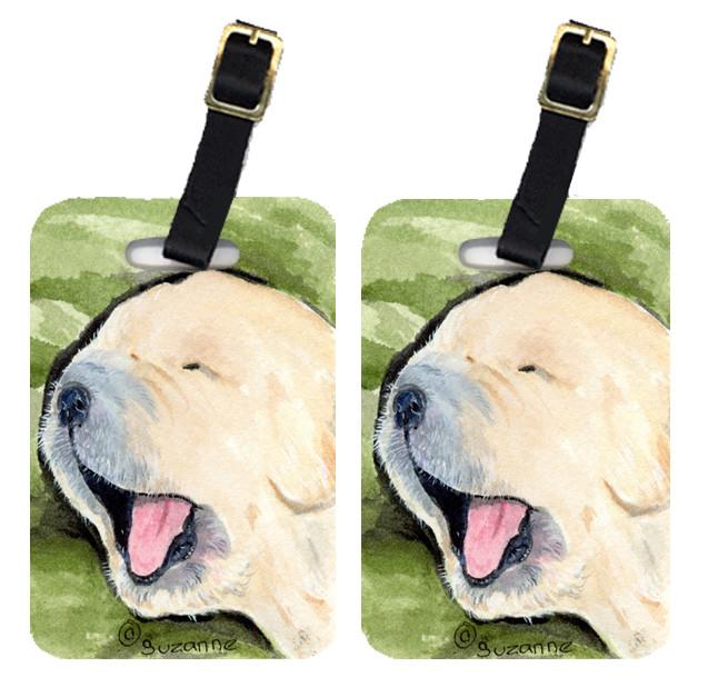 Caroline's Treasures Golden Retriever Luggage Tags – Set of 2 Durable Bag Tags with Straps