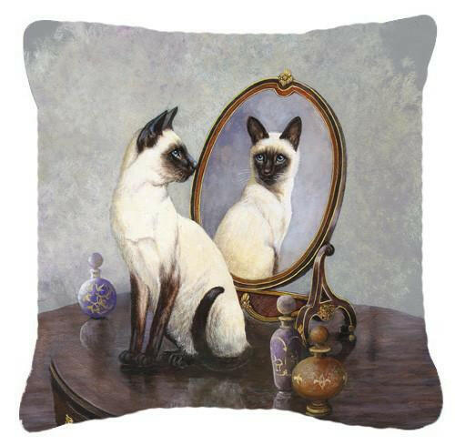 Siamese Reflection by Daphne Baxter Canvas Decorative Pillow BDBA0360PW1414 - the-store.com