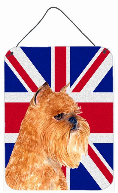 Brussels Griffon with English Union Jack British Flag Wall or Door Hanging Prints SS4936DS1216 by Caroline&#39;s Treasures
