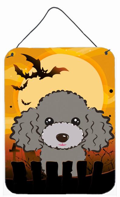 Halloween Silver Gray Poodle Wall or Door Hanging Prints BB1817DS1216 by Caroline's Treasures
