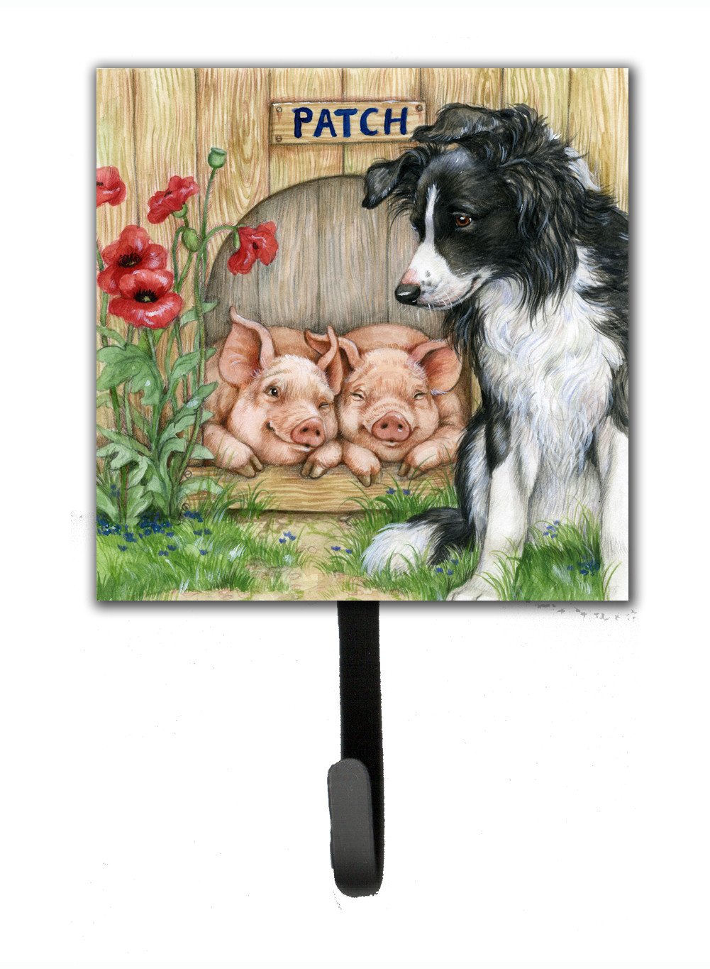 Patch the Border Collie and Piglet Friends Leash or Key Holder CDCO0362SH4 by Caroline&#39;s Treasures