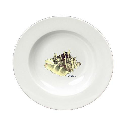 Shell Round Ceramic White Soup Bowl 8658-SBW-825 by Caroline's Treasures
