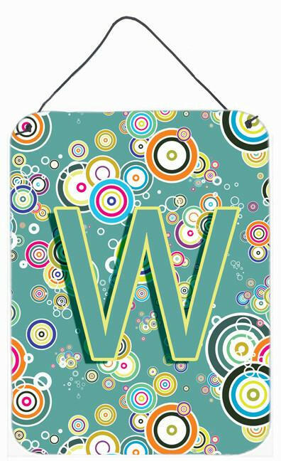 Caroline's Treasures Letter W Circle Circle Teal Initial Alphabet Wall or Door Hanging Prints CJ2015-WDS1216
