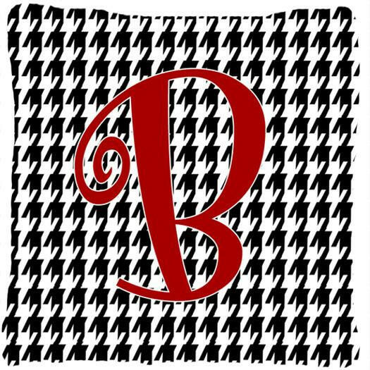 Monogram Initial B Houndstooth Black Decorative   Canvas Fabric Pillow CJ1035 - the-store.com