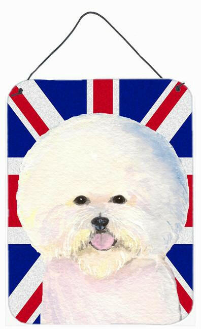 Bichon Frise with English Union Jack British Flag Wall or Door Hanging Prints SS4968DS1216 by Caroline's Treasures