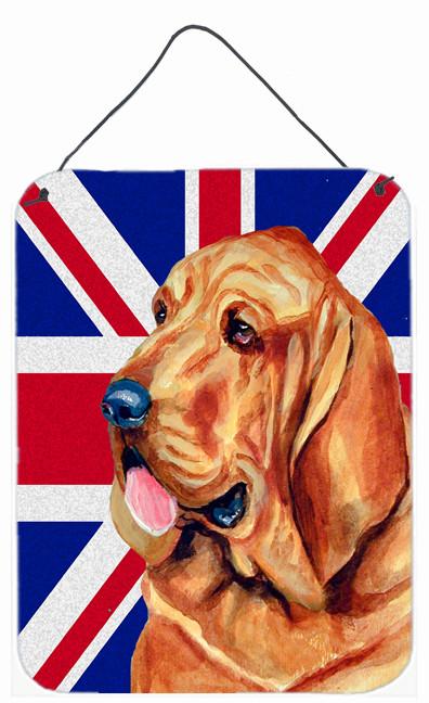 Bloodhound with English Union Jack British Flag Wall or Door Hanging Prints LH9483DS1216 by Caroline&#39;s Treasures