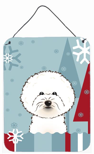 Winter Holiday Bichon Frise Wall or Door Hanging Prints BB1713DS1216 by Caroline's Treasures