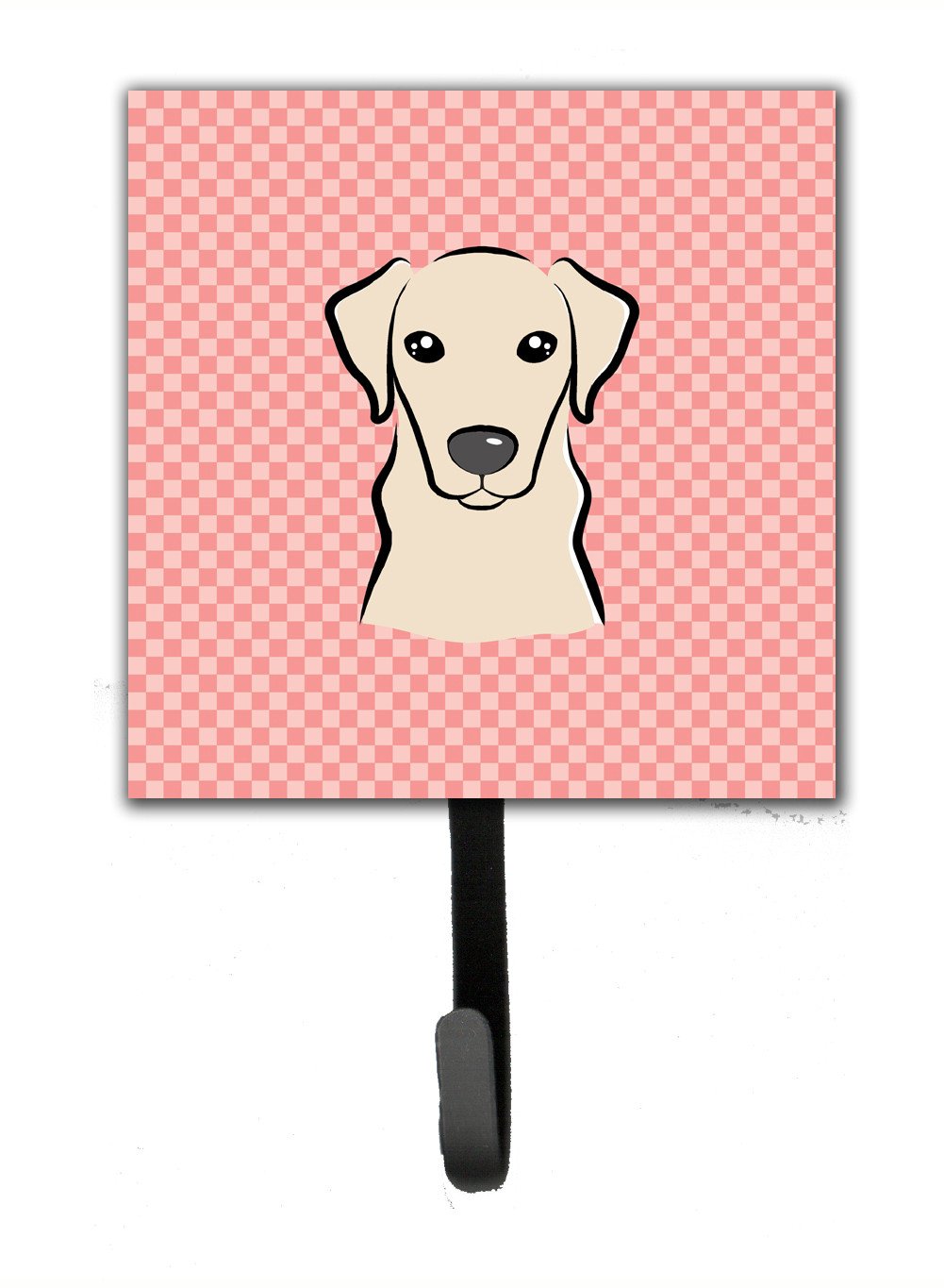 Checkerboard Pink Yellow Labrador Leash or Key Holder BB1222SH4 by Caroline&#39;s Treasures