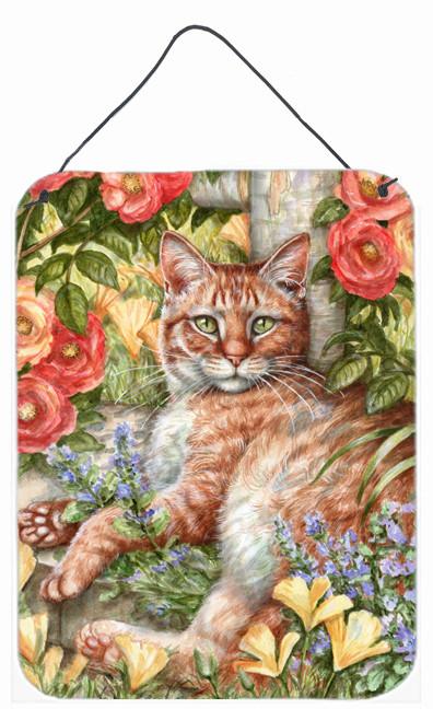 Tabby In The Roses by Debbie Cook Wall or Door Hanging Prints CDCO0027DS1216 by Caroline&#39;s Treasures