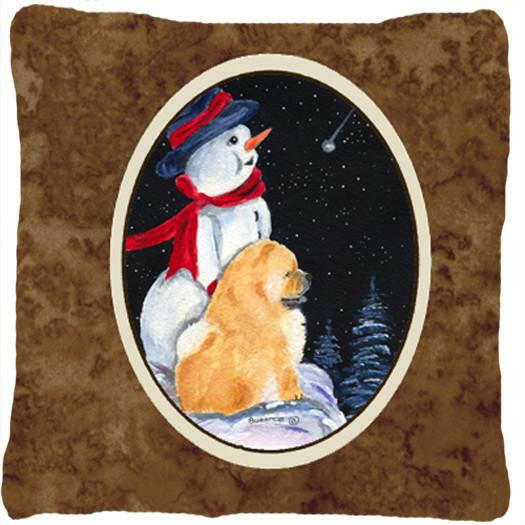 Snowman with Chow Chow Decorative   Canvas Fabric Pillow by Caroline's Treasures