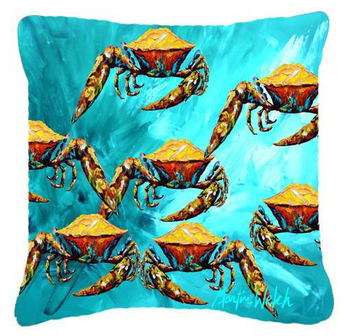Crab Lotta Crabs Canvas Fabric Decorative Pillow MW1140PW1414 by Caroline&#39;s Treasures
