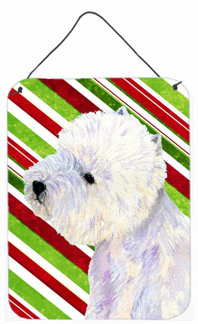 Westie Candy Cane Holiday Christmas Aluminium Metal Wall or Door Hanging Prints by Caroline's Treasures