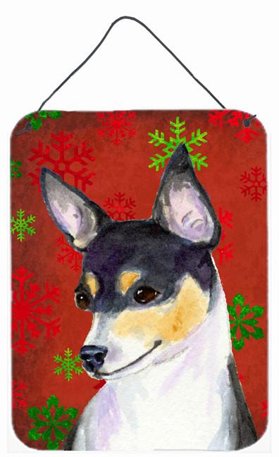 Chihuahua Red Snowflakes Holiday Christmas Wall or Door Hanging Prints by Caroline's Treasures