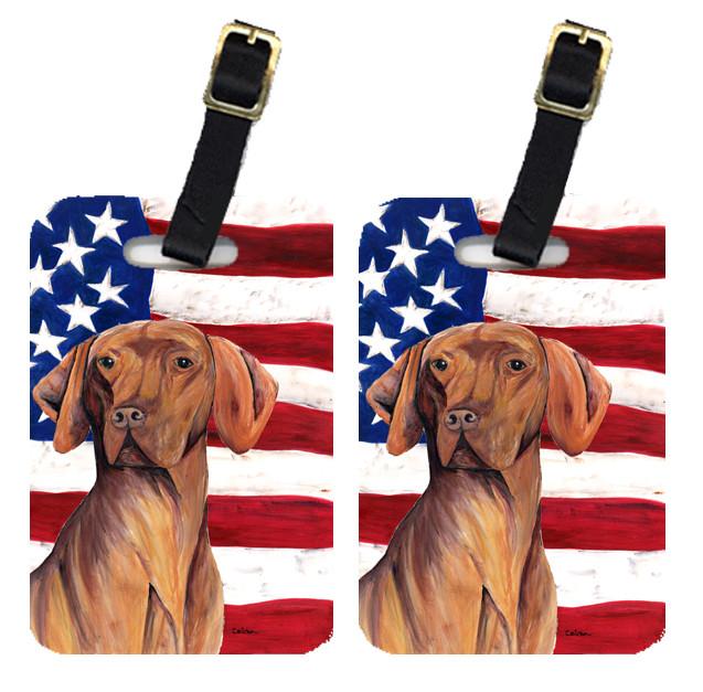 Pair of USA American Flag with Vizsla Luggage Tags SC9022BT by Caroline&#39;s Treasures