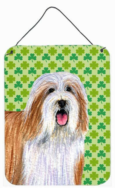 Bearded Collie St. Patrick&#39;s Day Portrait Aluminium Wall or Door Hanging Prints by Caroline&#39;s Treasures