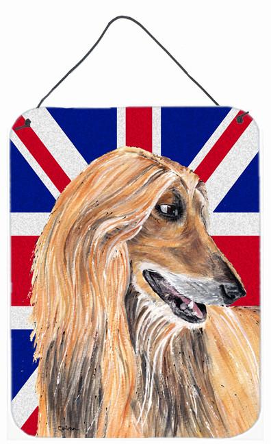 Afghan Hound with English Union Jack British Flag Wall or Door Hanging Prints SC9814DS1216 by Caroline&#39;s Treasures