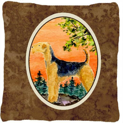 Airedale Decorative   Canvas Fabric Pillow by Caroline's Treasures