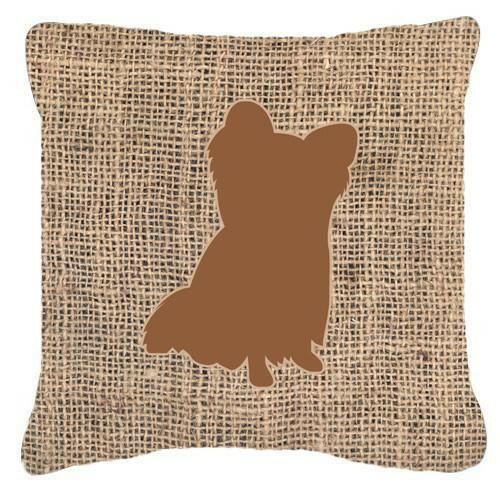 Chihuahua Burlap and Brown   Canvas Fabric Decorative Pillow BB1115 - the-store.com