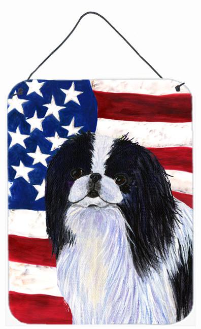 USA American Flag with Japanese Chin Wall or Door Hanging Prints by Caroline&#39;s Treasures