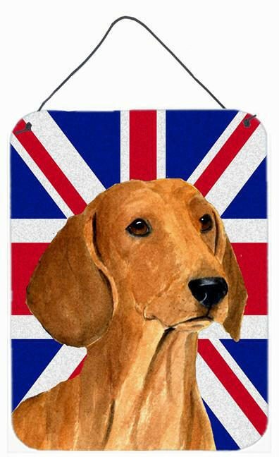 Dachshund with English Union Jack British Flag Wall or Door Hanging Prints SS4929DS1216 by Caroline's Treasures