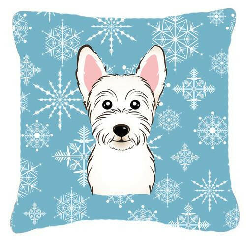 Snowflake Westie Fabric Decorative Pillow BB1660PW1414 - the-store.com