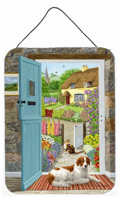 Welsh Springer Spaniel at the cottage door Wall or Door Hanging Prints ASA2144DS1216 by Caroline&#39;s Treasures