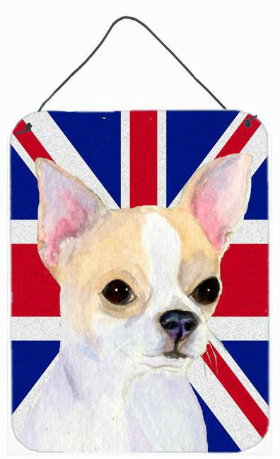 Chihuahua with English Union Jack British Flag Wall or Door Hanging Prints SS4916DS1216 by Caroline&#39;s Treasures