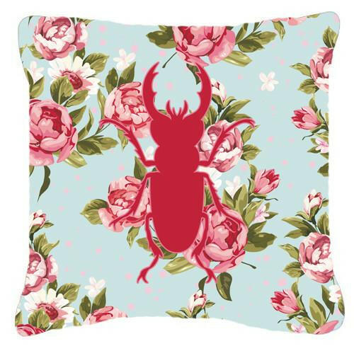Beetle Shabby Chic Blue Roses   Canvas Fabric Decorative Pillow BB1063 - the-store.com