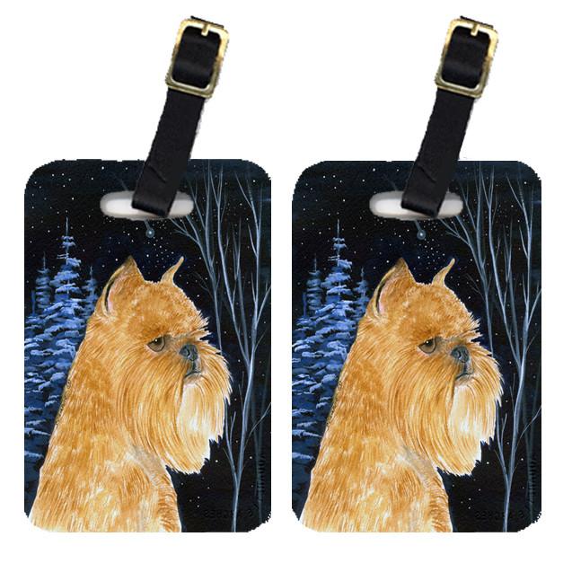 Starry Night Brussels Griffon Luggage Tags Pair of 2 by Caroline&#39;s Treasures