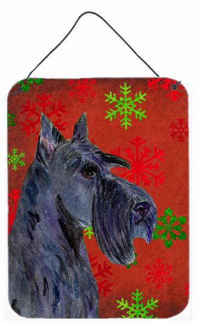 Scottish Terrier Red Snowflakes Holiday Christmas Wall or Door Hanging Prints by Caroline's Treasures