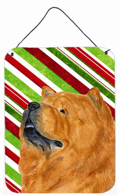 Chow Chow Candy Cane Holiday Christmas Metal Wall or Door Hanging Prints by Caroline&#39;s Treasures