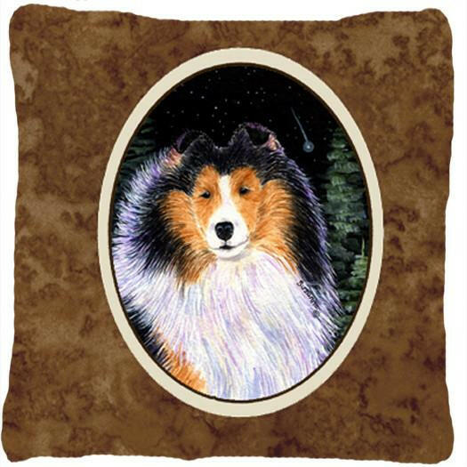 Starry Night Collie Decorative   Canvas Fabric Pillow by Caroline&#39;s Treasures
