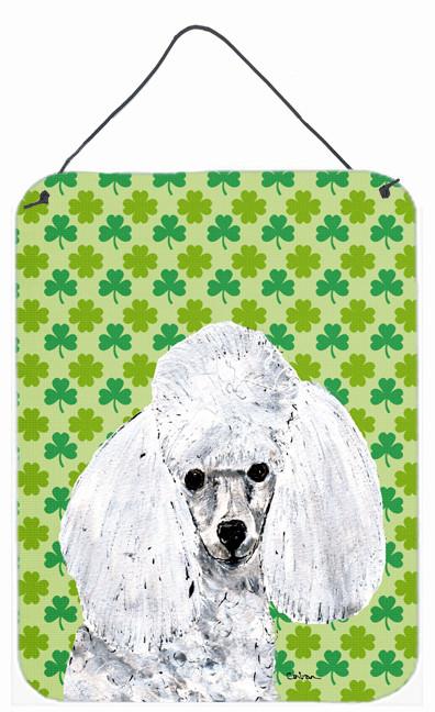 White Toy Poodle Lucky Shamrock St. Patrick's Day Wall or Door Hanging Prints SC9725DS1216 by Caroline's Treasures