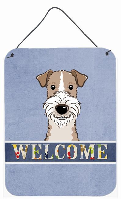Wire Haired Fox Terrier Welcome Wall or Door Hanging Prints BB1433DS1216 by Caroline&#39;s Treasures