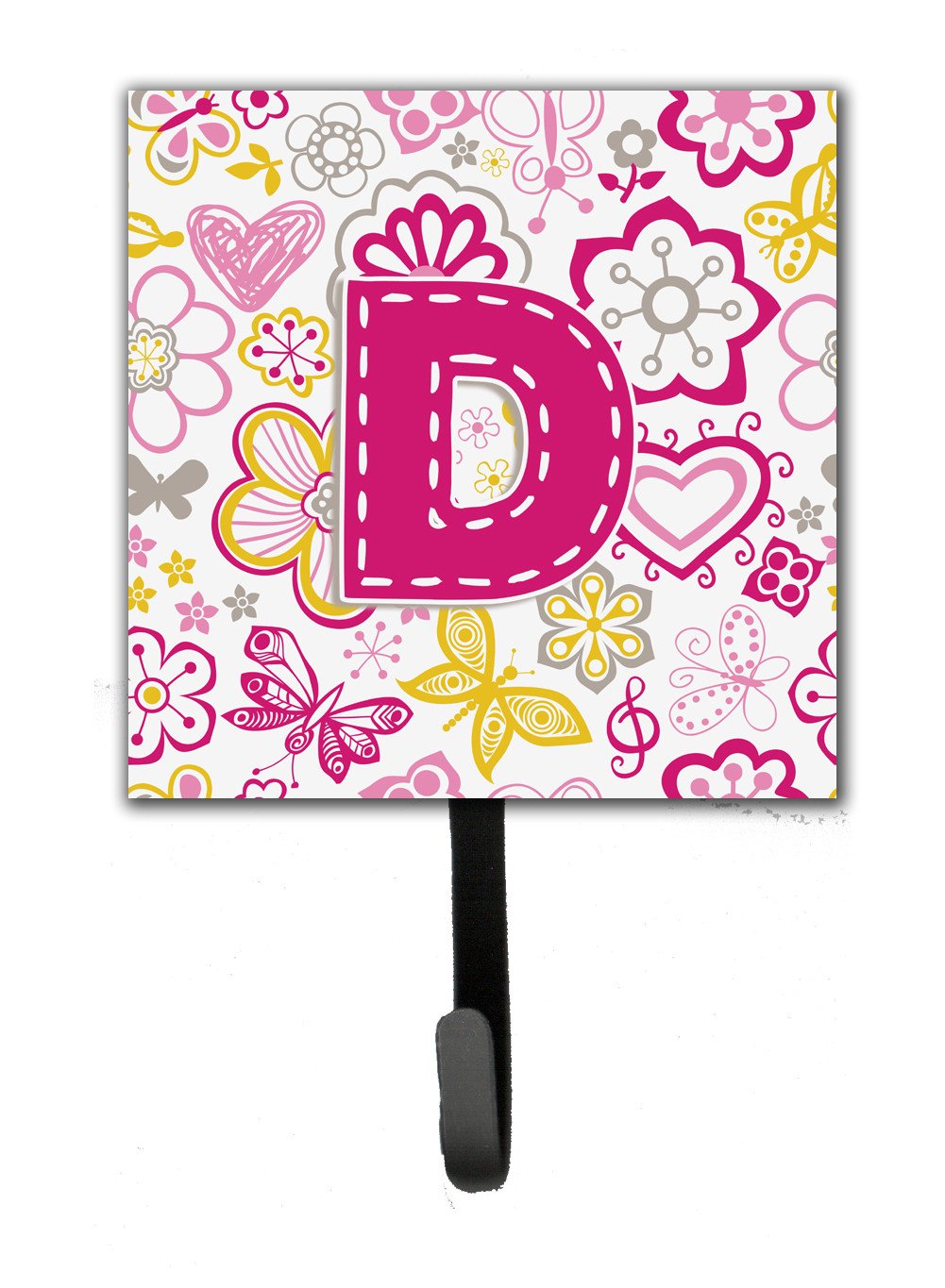 Letter D Flowers and Butterflies Pink Leash or Key Holder CJ2005-DSH4 by Caroline&#39;s Treasures