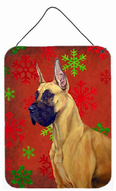 Great Dane Red and Green Snowflakes Christmas Wall or Door Hanging Prints by Caroline's Treasures