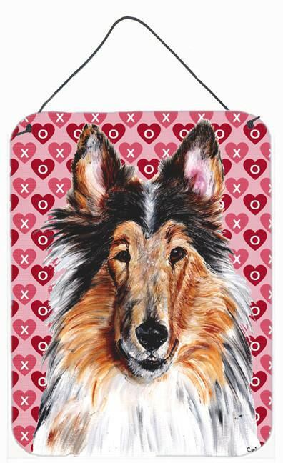 Caroline's Treasures Collie Hearts and Love Aluminium Metal Wall or Door Hanging Prints SC9694DS1216