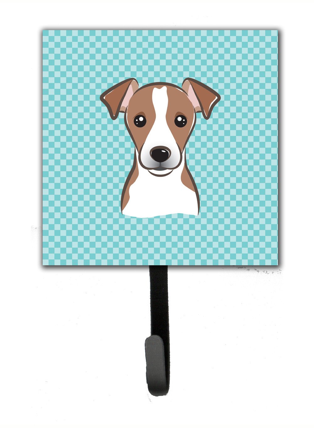 Checkerboard Blue Jack Russell Terrier Leash or Key Holder BB1198SH4 by Caroline&#39;s Treasures