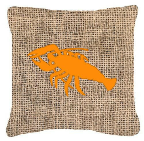 Lobster Burlap and Orange   Canvas Fabric Decorative Pillow BB1028 - the-store.com