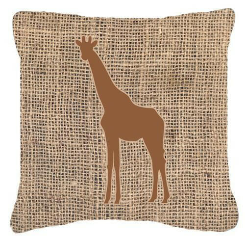 Giraffe Burlap and Brown   Canvas Fabric Decorative Pillow BB1001 - the-store.com